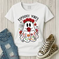 Espooky Vibes Halloween Ghost Mexican Concha Spooky Mama Gift Women's T-Shirt thumb 3
