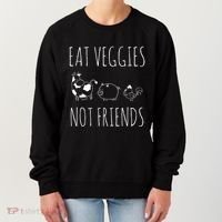 Eat Veggies Not Friends Vegan Vegetarian Women's Sweatshirt thumb 0