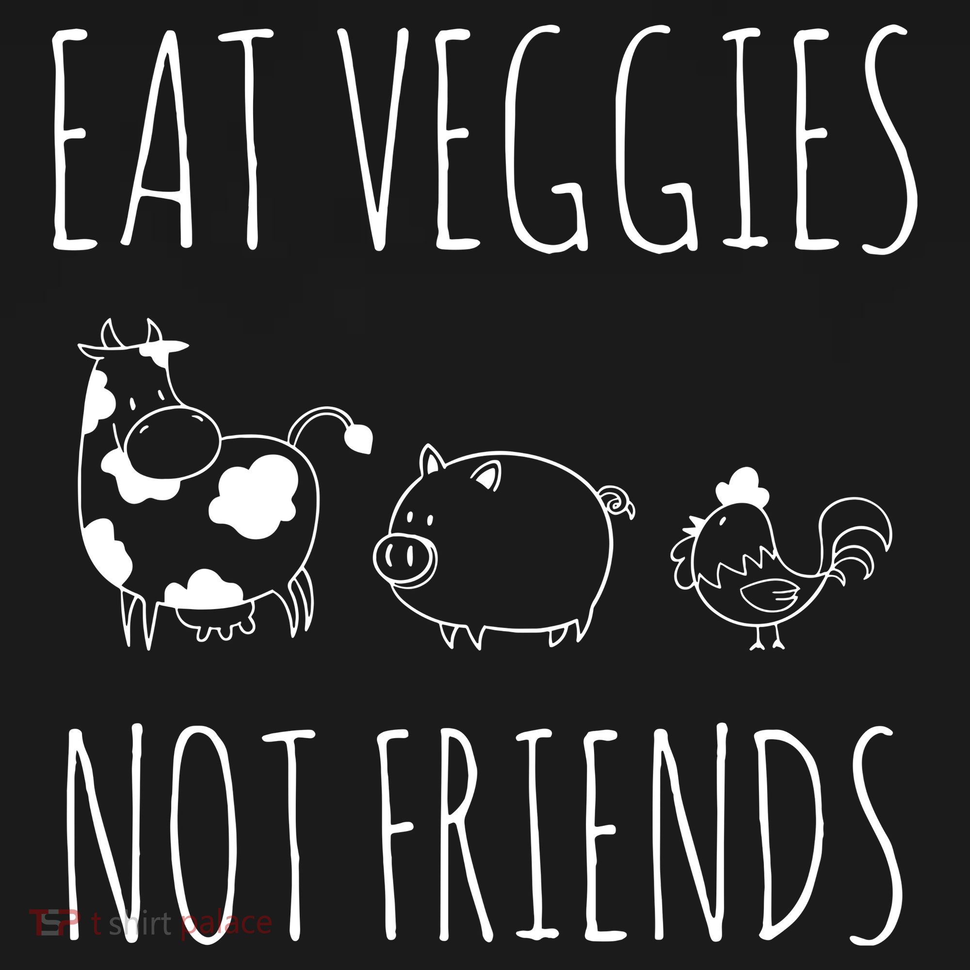 Eat Veggies Not Friends Vegan Vegetarian Coaster