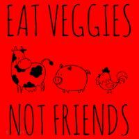 Eat Veggies Not Friends Vegan Vegetarian Santa Hat thumb 1