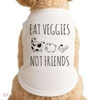 Eat Veggies Not Friends Vegan Vegetarian Doggie Tank thumb 0