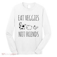 Eat Veggies Not Friends Vegan Vegetarian Long Sleeve Shirt thumb 0