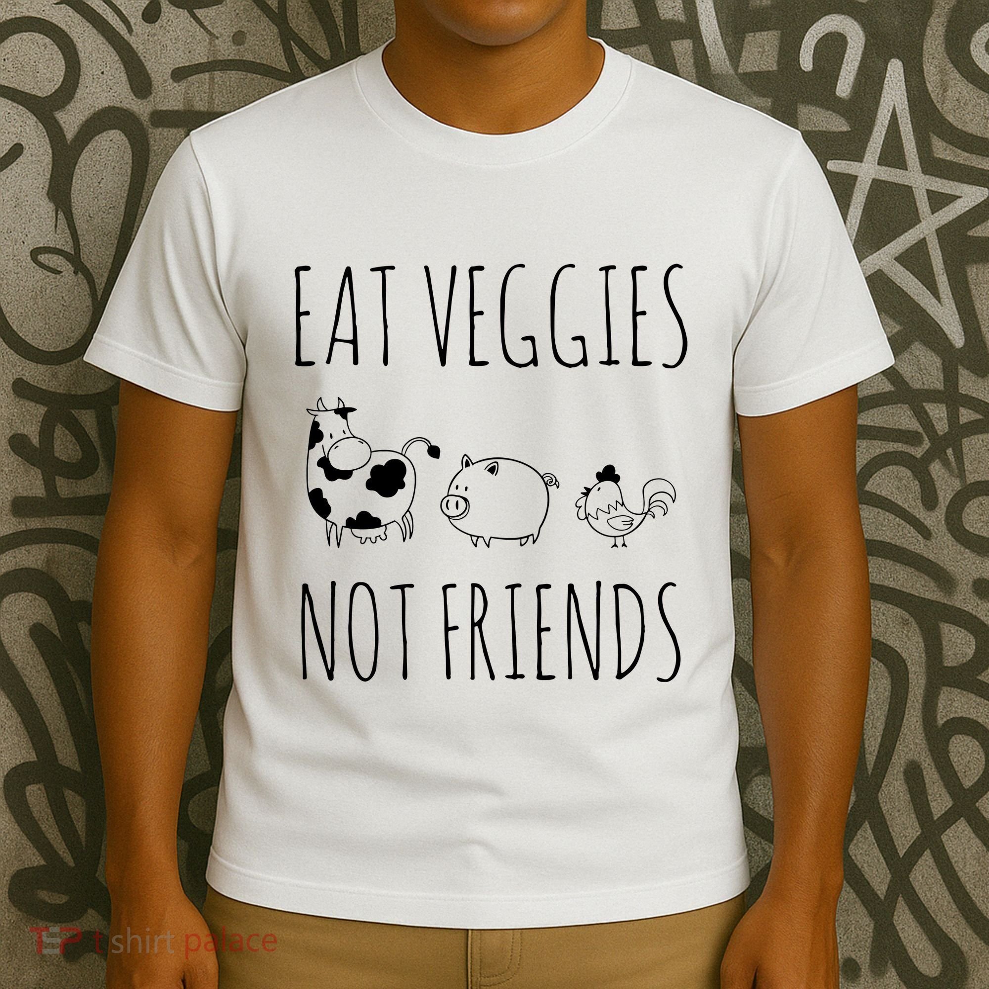 Eat Veggies Not Friends Vegan Vegetarian T-Shirt