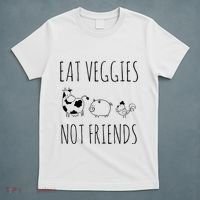 Eat Veggies Not Friends Vegan Vegetarian T-Shirt thumb 5