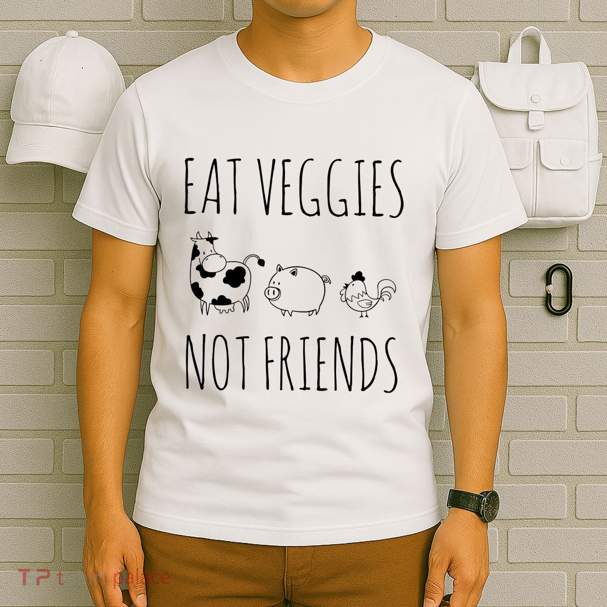 Eat Veggies Not Friends Vegan Vegetarian T-Shirt