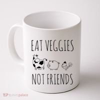 Eat Veggies Not Friends Vegan Vegetarian Coffee Mug thumb 0