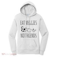 Eat Veggies Not Friends Vegan Vegetarian Women's Hoodie thumb 0