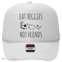 Eat Veggies Not Friends Vegan Vegetarian Hat thumb 0