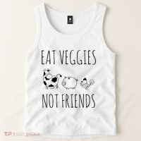 Eat Veggies Not Friends Vegan Vegetarian Tank Top thumb 2