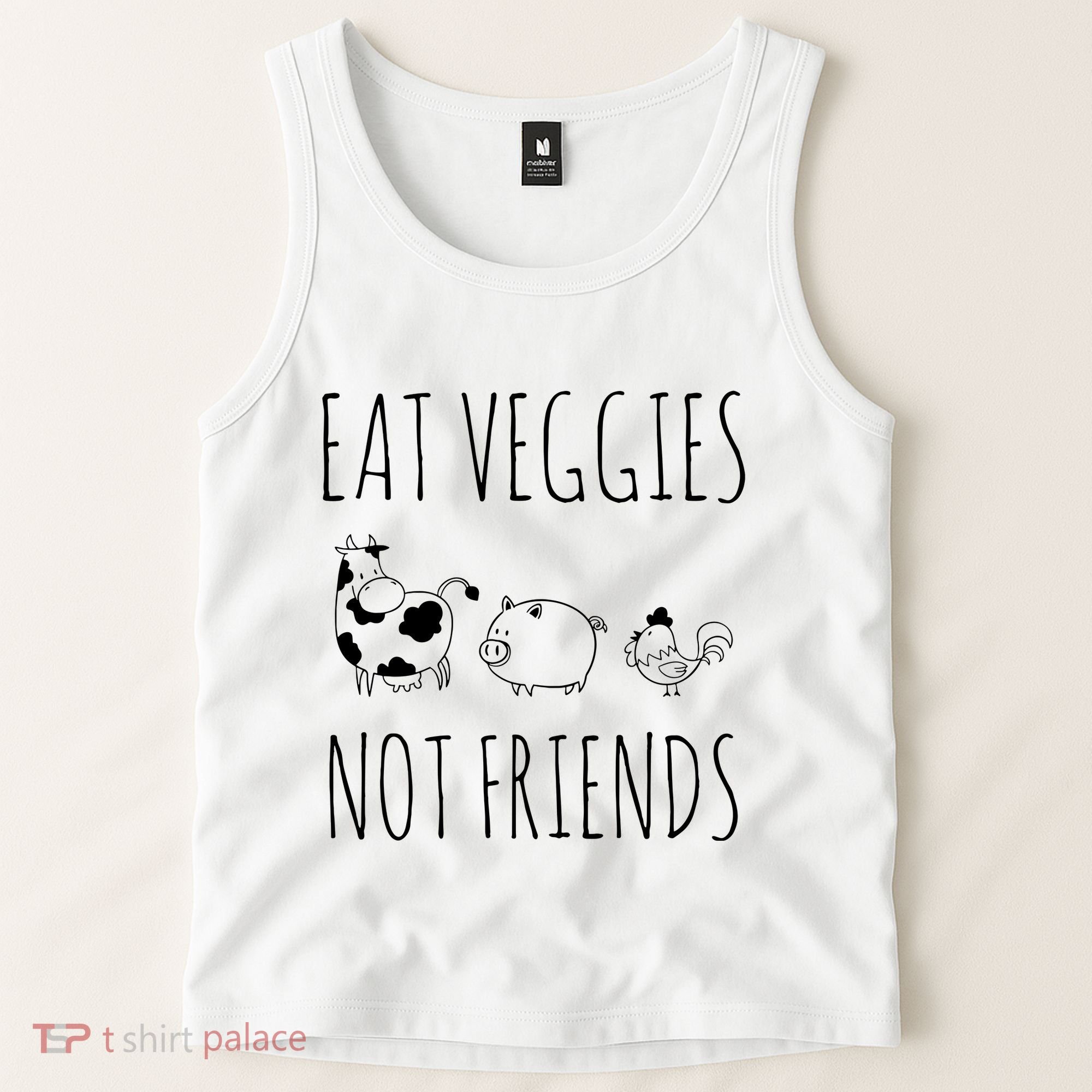 Eat Veggies Not Friends Vegan Vegetarian Tank Top