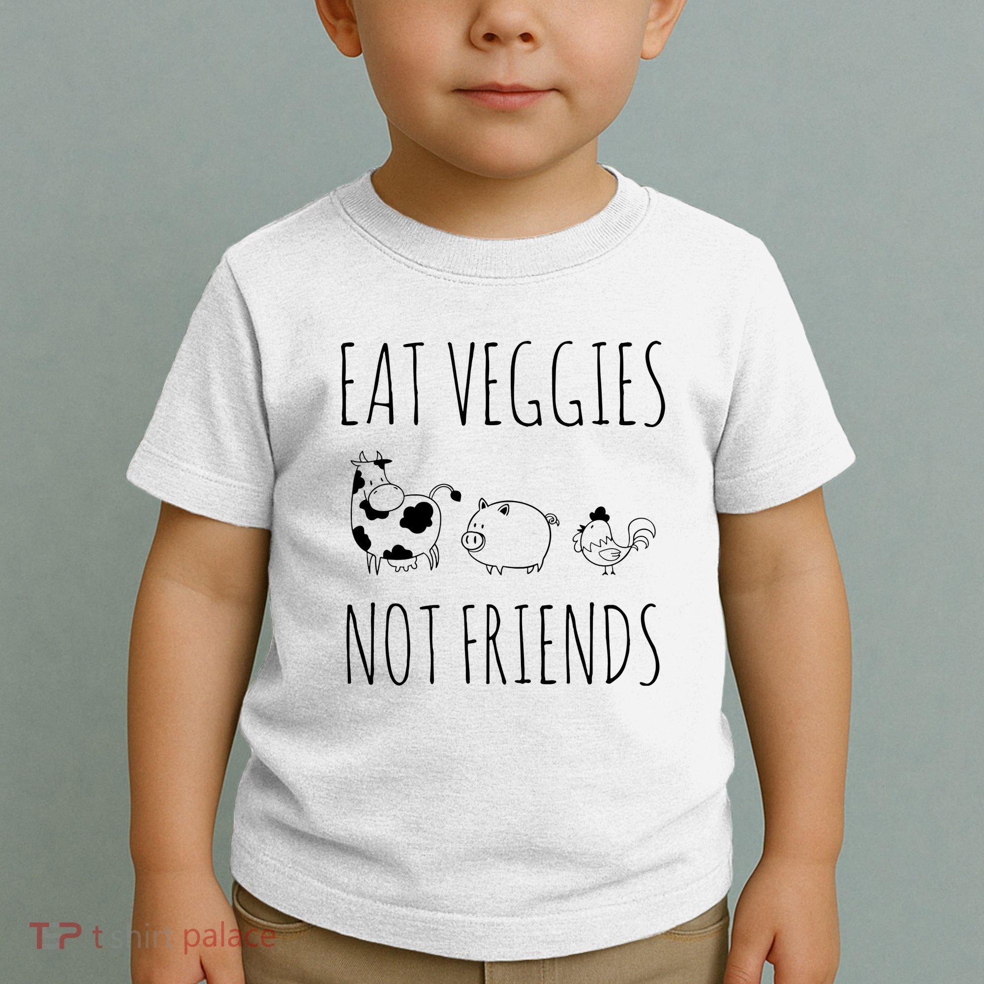 Eat Veggies Not Friends Vegan Vegetarian Toddler T-Shirt