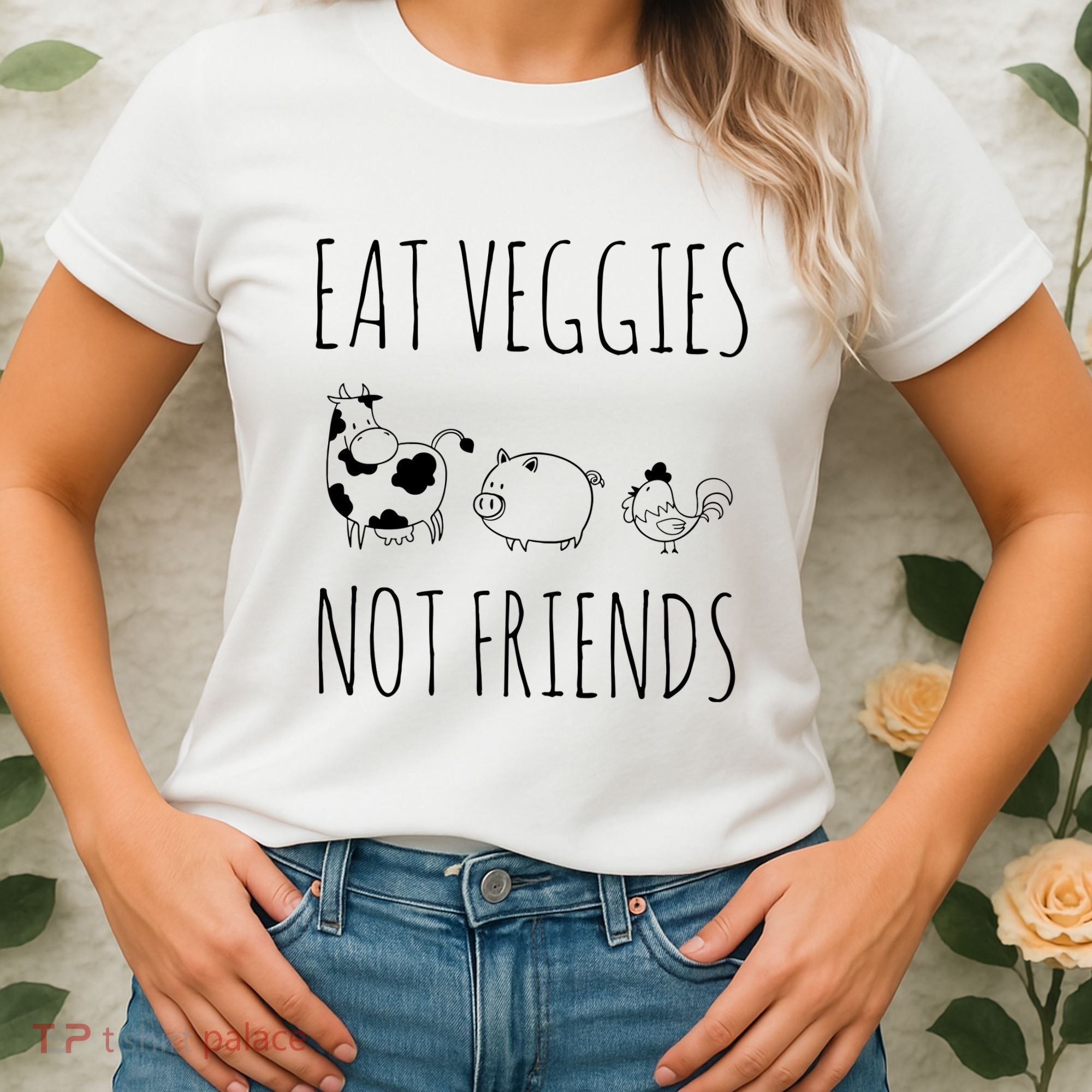 Eat Veggies Not Friends Vegan Vegetarian Women's T-Shirt