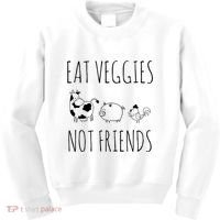 Eat Veggies Not Friends Vegan Vegetarian Kids Sweatshirt thumb 0
