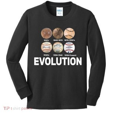 Evolution Of Baseball Kids Long Sleeve Shirt