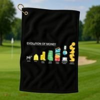 Evolution of Money Golf Towel thumb 1