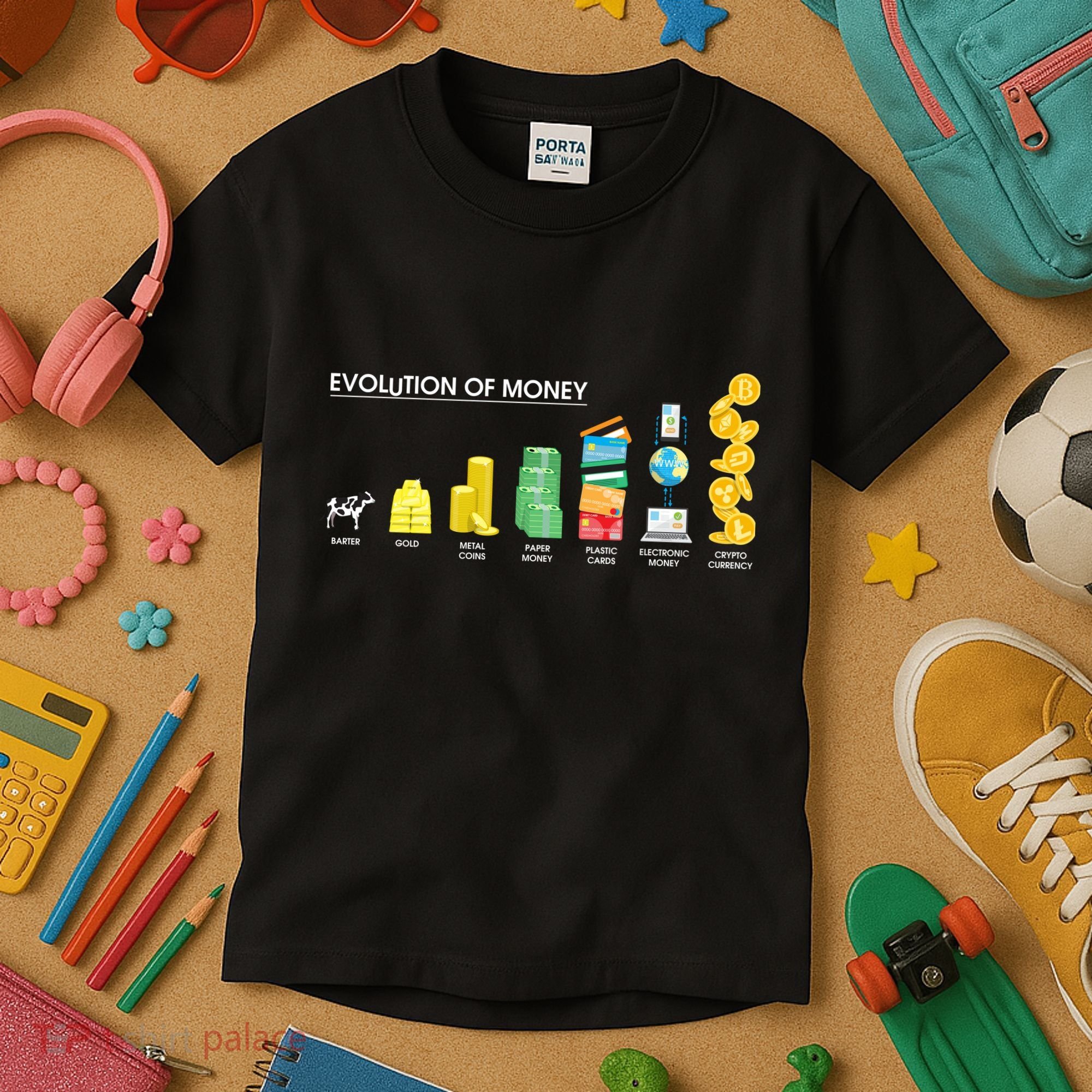 Evolution of Money Kids T-Shirt