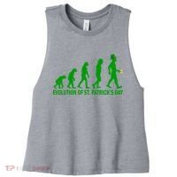 Evolution of St. Patrick's Day Women's Racerback Cropped Tank thumb 0