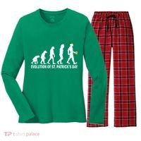 Evolution of St. Patrick's Day Women's Long Sleeve Flannel Pajama Set  thumb 0