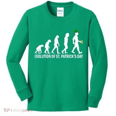 Evolution of St. Patrick's Day Kids Long Sleeve Shirt