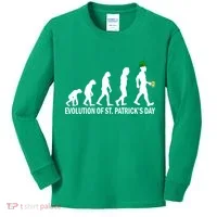 Evolution of St. Patrick's Day Kids Long Sleeve Shirt thumb 0