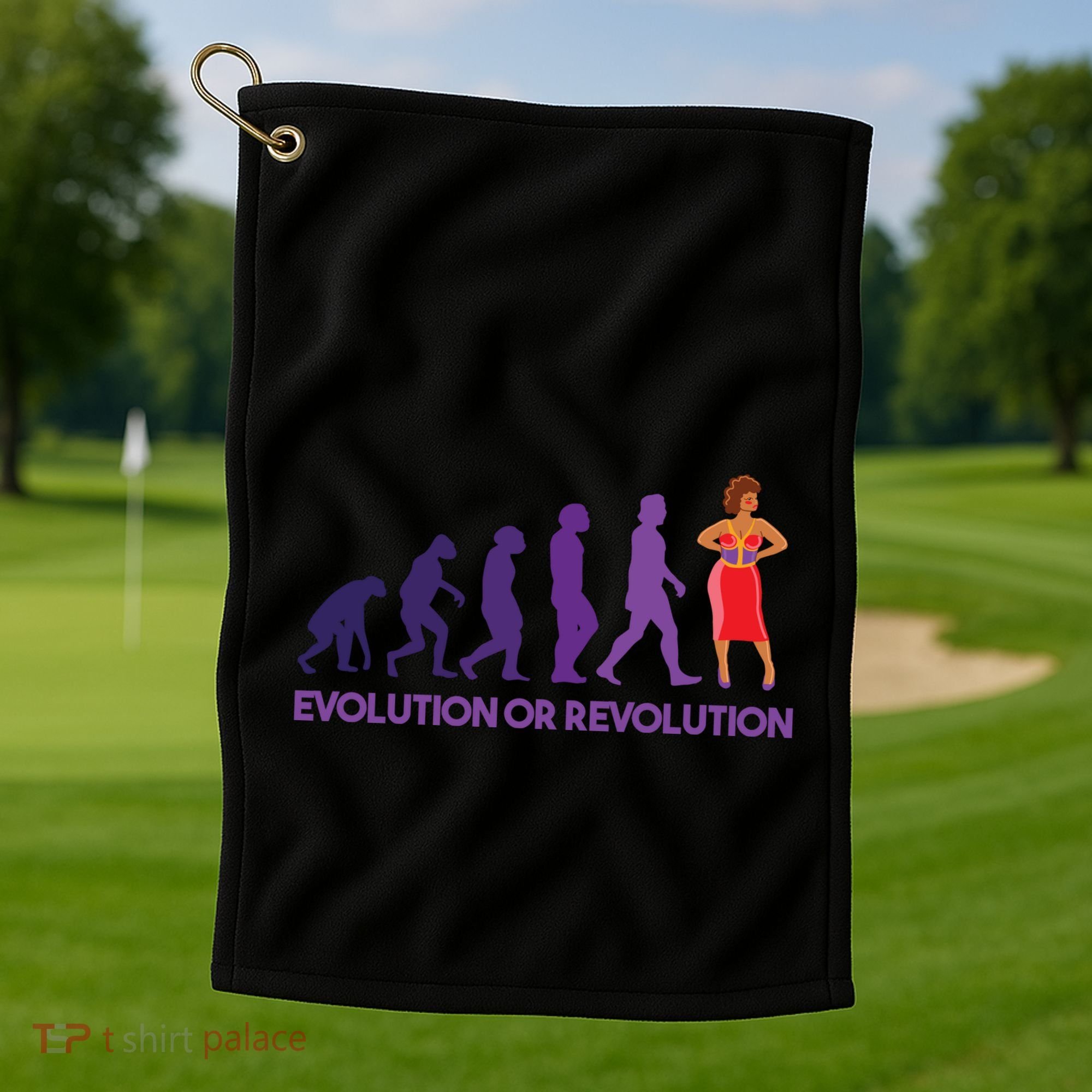 Evolution Or Revolution Golf Towel