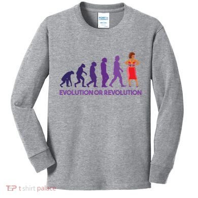 Evolution Or Revolution Kids Long Sleeve Shirt