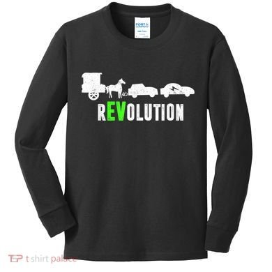 Electric Vehicle REVolution EV Driver Kids Long Sleeve Shirt