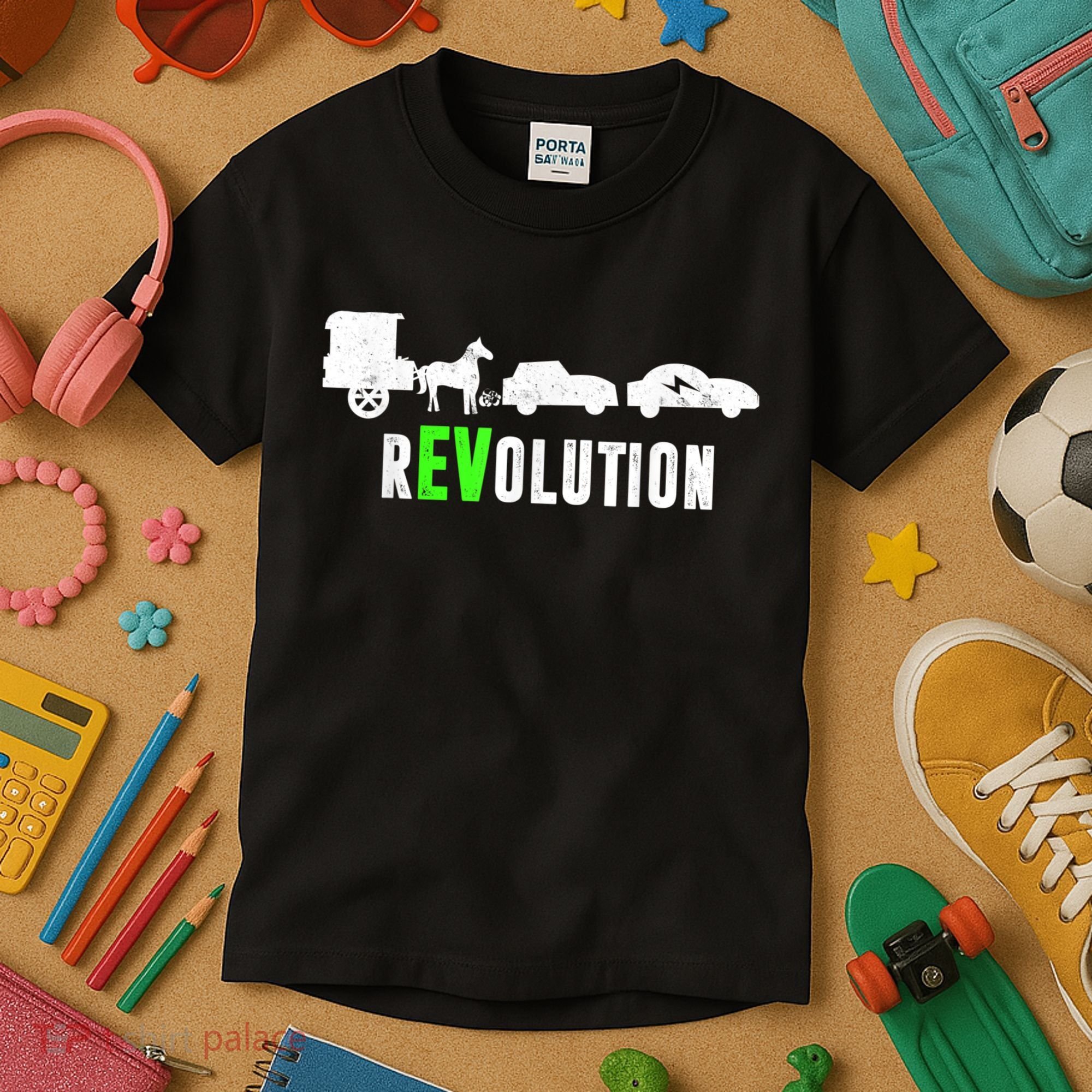 Electric Vehicle REVolution EV Driver Kids T-Shirt