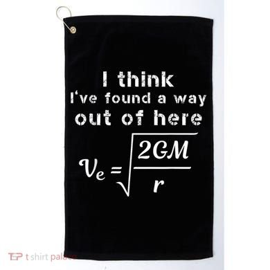 Escape Velocity Rate Of Change Gravity Physics Lover Gift Golf Towel