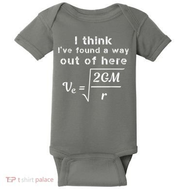 Escape Velocity Rate Of Change Gravity Physics Lover Gift Baby Bodysuit