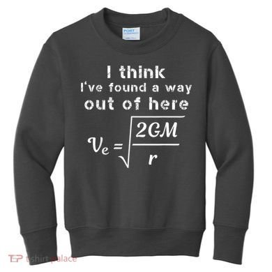 Escape Velocity Rate Of Change Gravity Physics Lover Gift Kids Sweatshirt