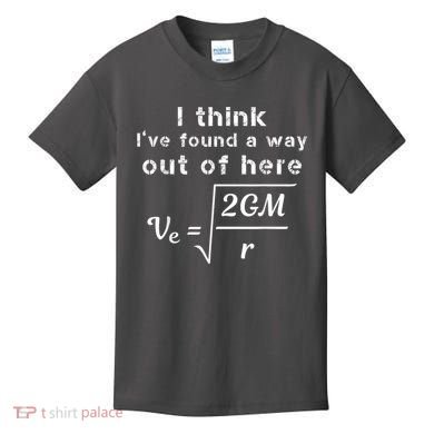 Escape Velocity Rate Of Change Gravity Physics Lover Gift Kids T-Shirt