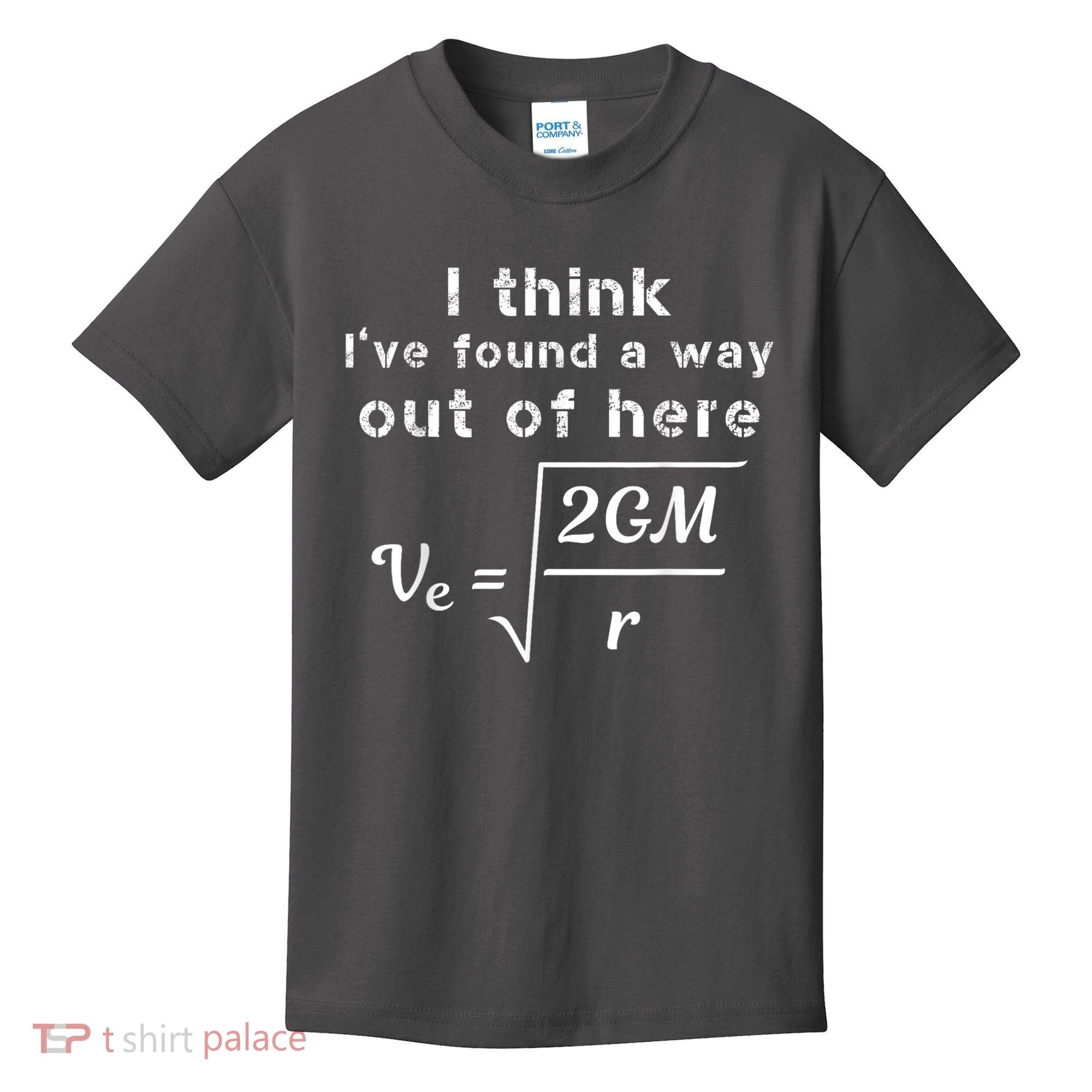 Escape Velocity Rate Of Change Gravity Physics Lover Gift Kids T-Shirt