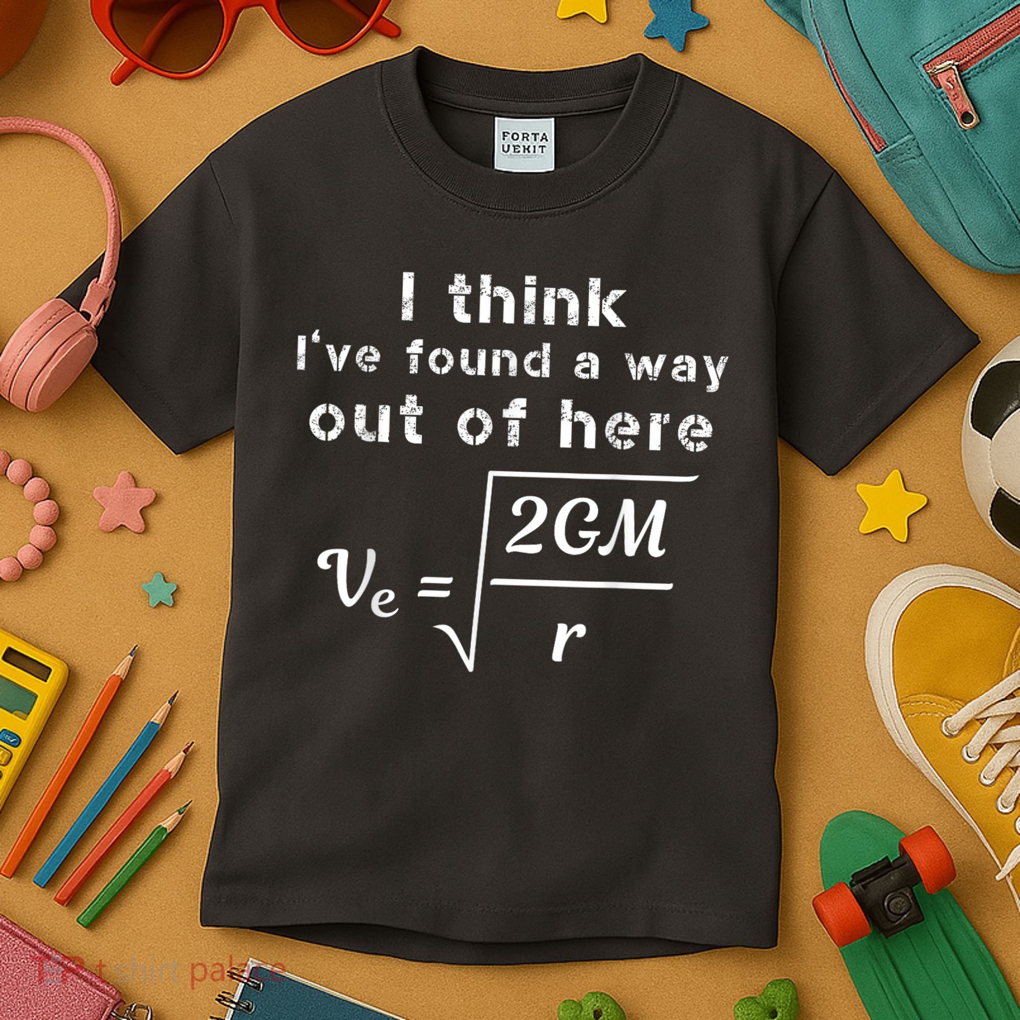 Escape Velocity Rate Of Change Gravity Physics Lover Gift Kids T-Shirt
