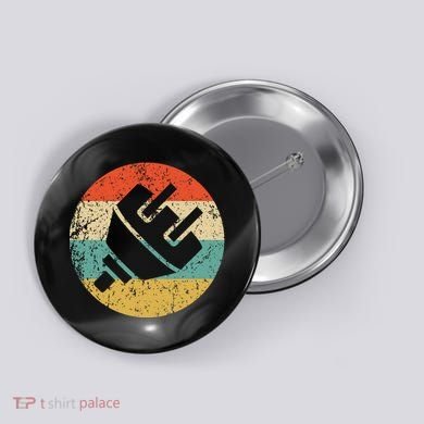 Electrician Vintage Retro Electric Plug Button
