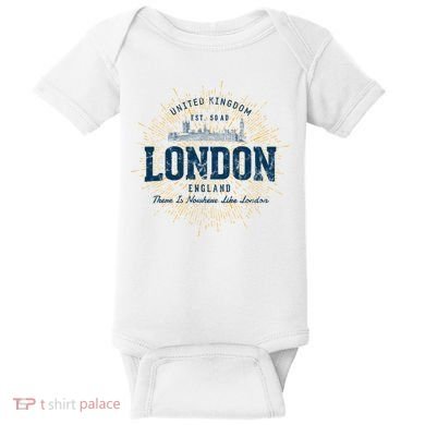 England Vacation Souvenir Vintage London Baby Bodysuit