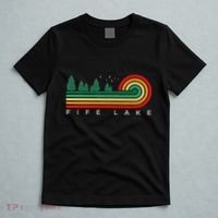 Evergreen Vintage Stripes Fife Lake Michigan T-Shirt thumb 5