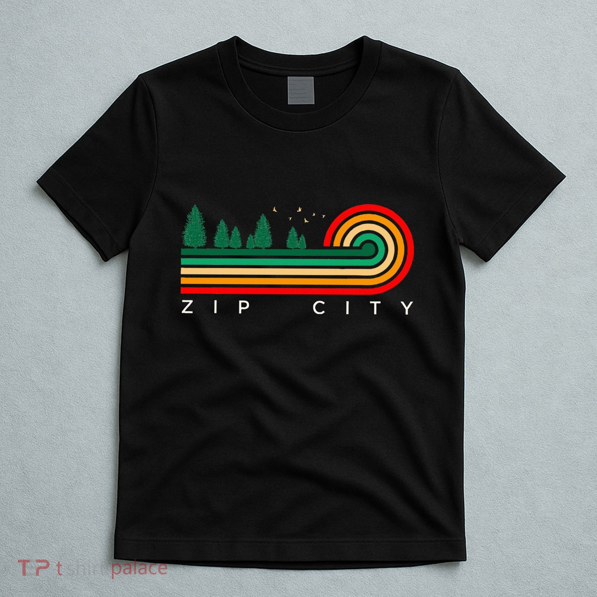 Evergreen Vintage Stripes Zip City Alabama T-Shirt