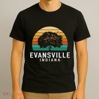 Evansville Vintage Sunset Indiana Souvenir T-Shirt thumb 3