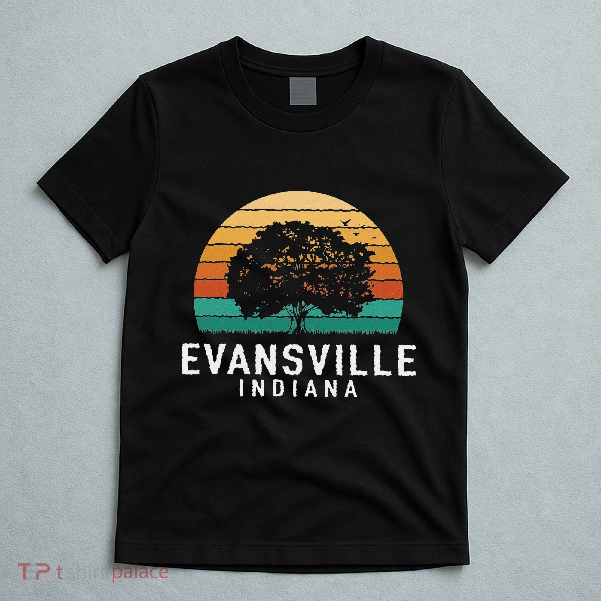 Evansville Vintage Sunset Indiana Souvenir T-Shirt