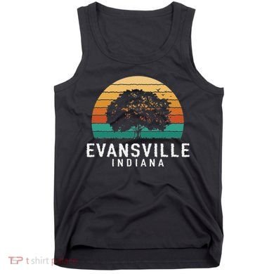 Evansville Vintage Sunset Indiana Souvenir Tank Top
