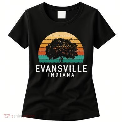 Evansville Vintage Sunset Indiana Souvenir Women's T-Shirt