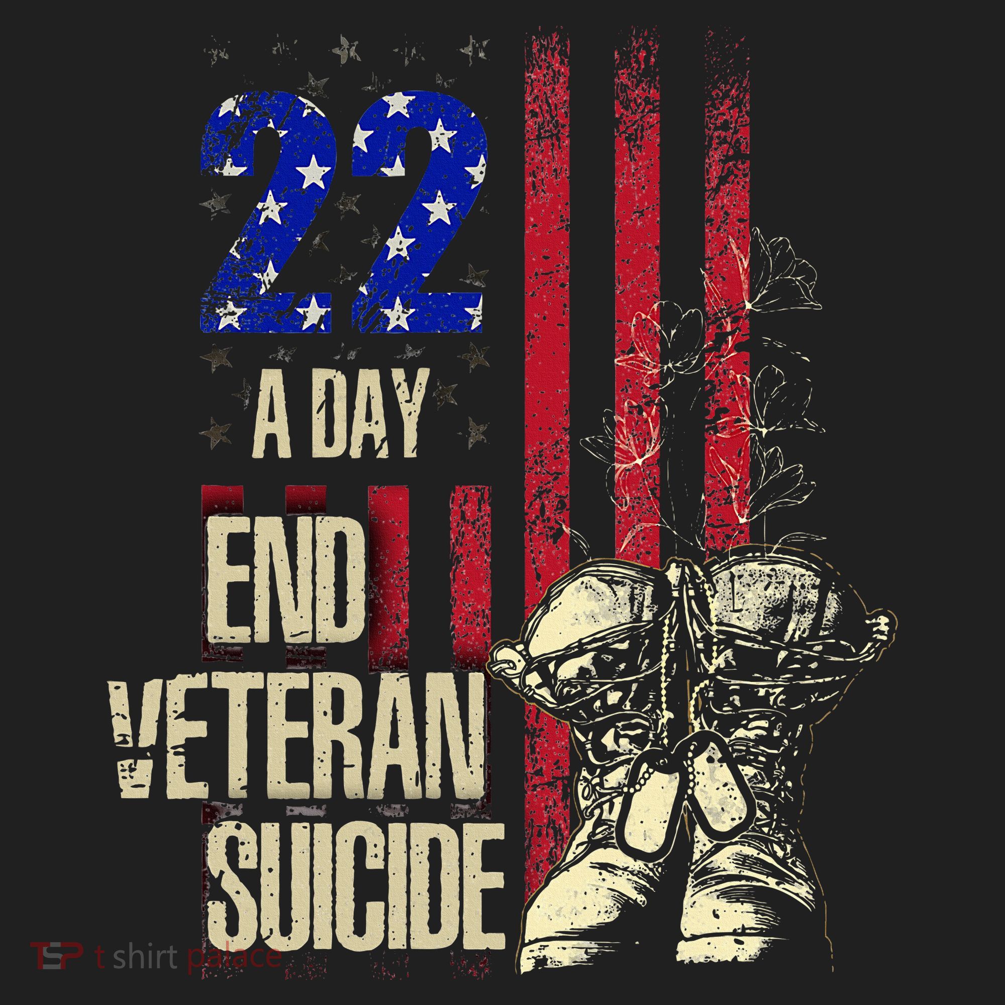 End Veteran Suicide Awareness 22 A Day Patriotic Us Flag Women's Sweatshirt