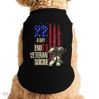 End Veteran Suicide Awareness 22 A Day Patriotic Us Flag Doggie Tank thumb 0