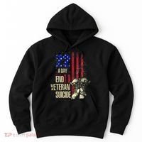 End Veteran Suicide Awareness 22 A Day Patriotic Us Flag Hoodie thumb 0