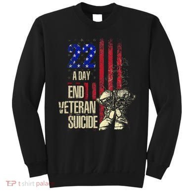 End Veteran Suicide Awareness 22 A Day Patriotic Us Flag Sweatshirt