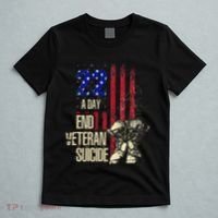 End Veteran Suicide Awareness 22 A Day Patriotic Us Flag T-Shirt thumb 5
