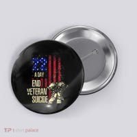 End Veteran Suicide Awareness 22 A Day Patriotic Us Flag Button thumb 0