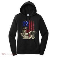 End Veteran Suicide Awareness 22 A Day Patriotic Us Flag Women's Hoodie thumb 0