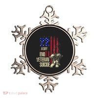 End Veteran Suicide Awareness 22 A Day Patriotic Us Flag Ornament thumb 0